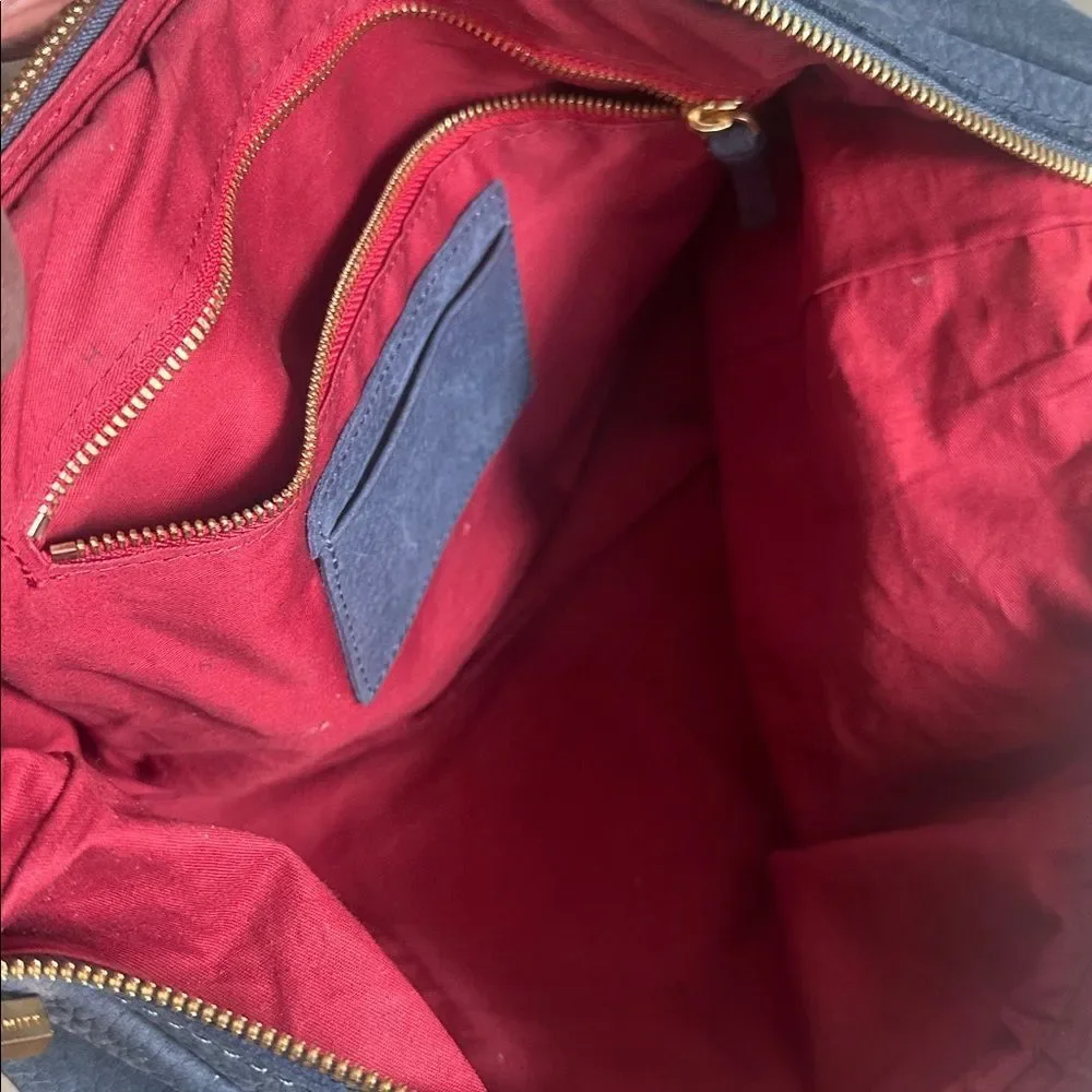 Hammit Morgan Nubuck Leather Blue Crossbody & Shoulder Bag